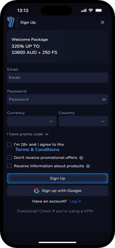 7BitCasino Registration